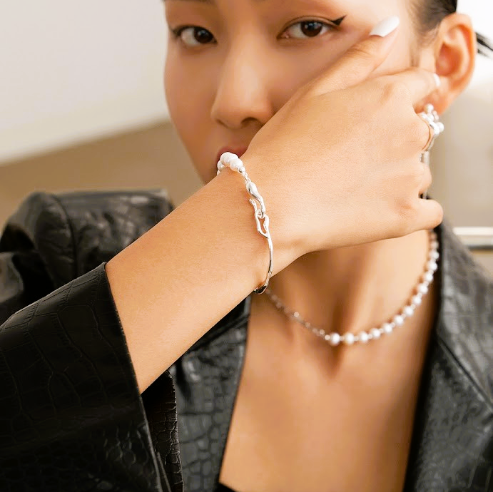 925 Sterling Silver Natural Pearl Bracelet