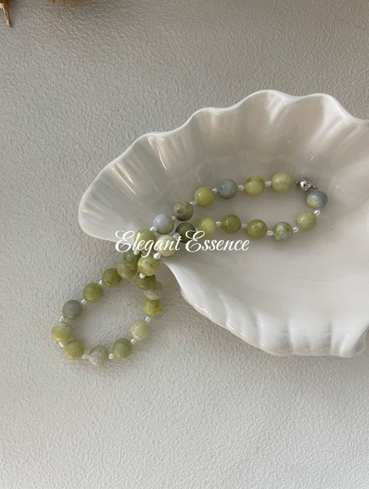 Sterling Silver Lemonstone Natural Pearl Necklace