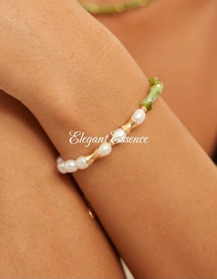 925 silver natural pearl bamboo bracelet.