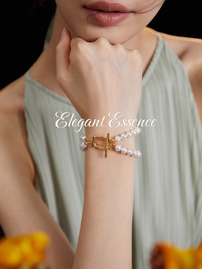 925 silver natural pearl bracelet.