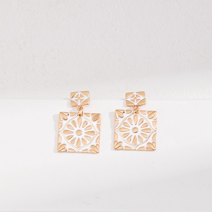 925 sterling silver/drip glaze earrings.